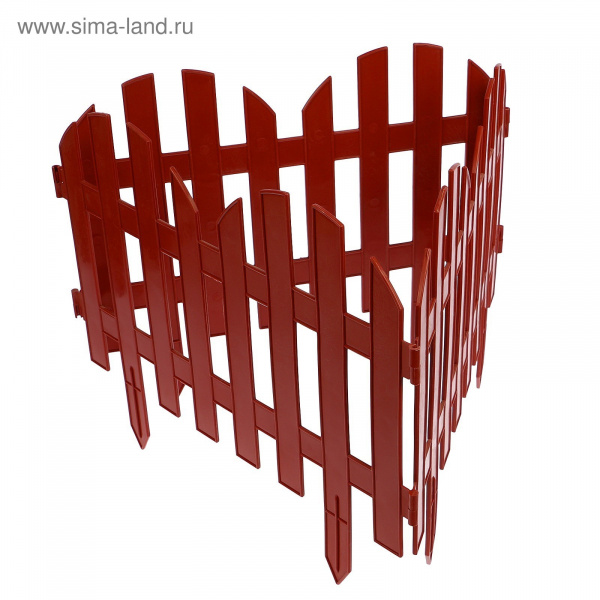 Ограждение декоративное, 28 х 300 см, 7 секций, пластик, терракотовое 2137981