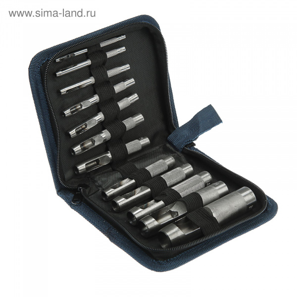 Набор пробойников для кожи (3;4;5;6;7;8;9;10;12;14;16;19мм) 12шт чехол /18312