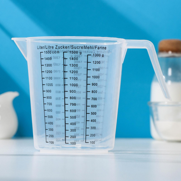 Стакан мерный Доляна, 1,5 л, цвет прозрачный/972399