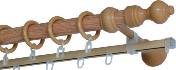 Карниз мод.6 двойной 3.00м цвет дуб/300262