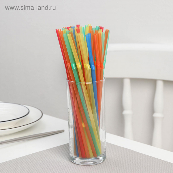 Трубочки 5х210мм "Доляна" МИКС 50шт 1401528