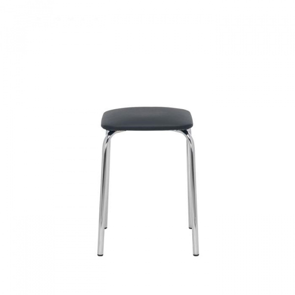 Табурет Leset Рин (квадратный), хром, экокожа черная 330х330х450/5545665