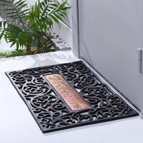 Коврик придверный "Welcome вензель" 45*75см 185234