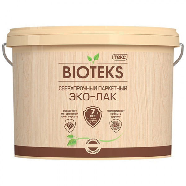 Лак-эко Паркетный сверхпрочный BIOTEKS LD глянцевый 5л.