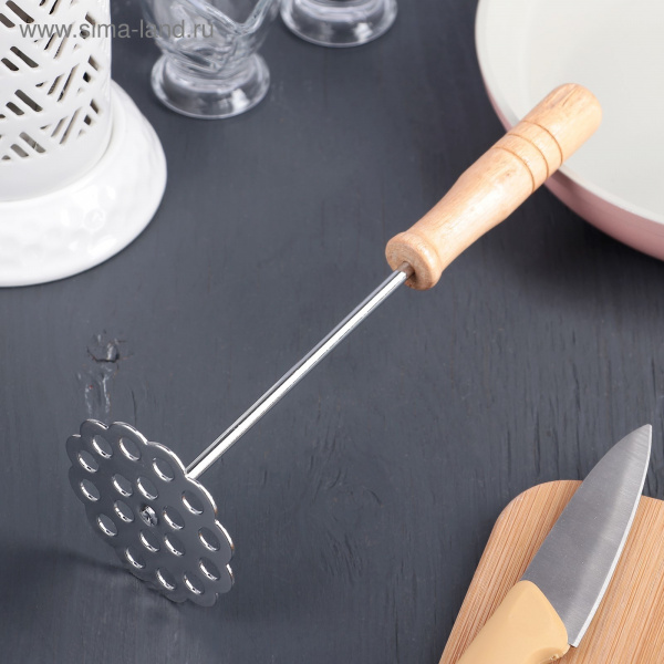 Толкушка «Деревенька. Цветочек», 21,5×6,5 см 4146730