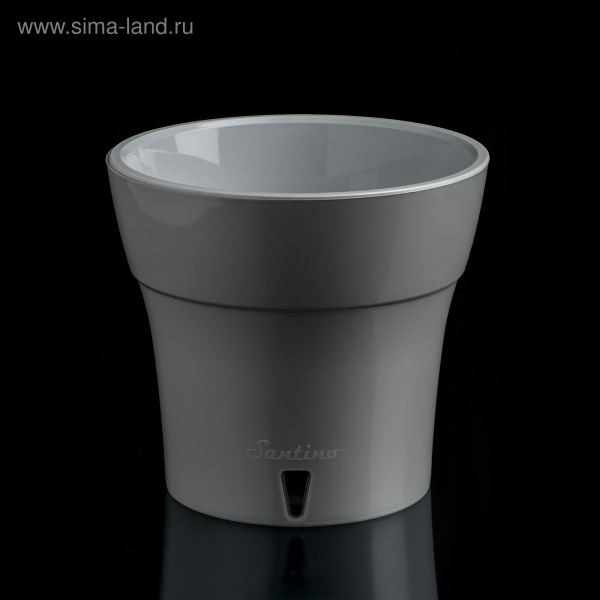 Кашпо с прикорневым поливом 1,2л "Дали" цвет серый 4695213