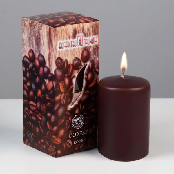 Свеча ароматическая "Кофе ", 4×6 см, в коробке/5264913