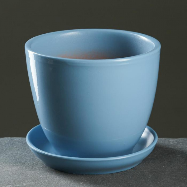 Горшок цветочный "Антик" голубой, 1л /7090796