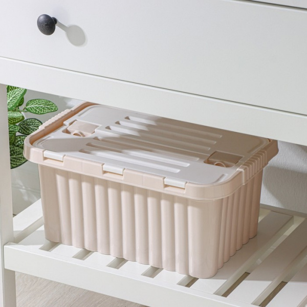 Ящик для хранения со створками «Сплит», 10 л, 25,5×38×17,6 см, цвет молочный/9309693