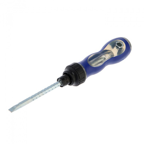 Отвертка комбинированная ТУНДРА, 3 в 1, реверс, 2К рукоятка, PH2/SL6 х 75-110 мм /2276023