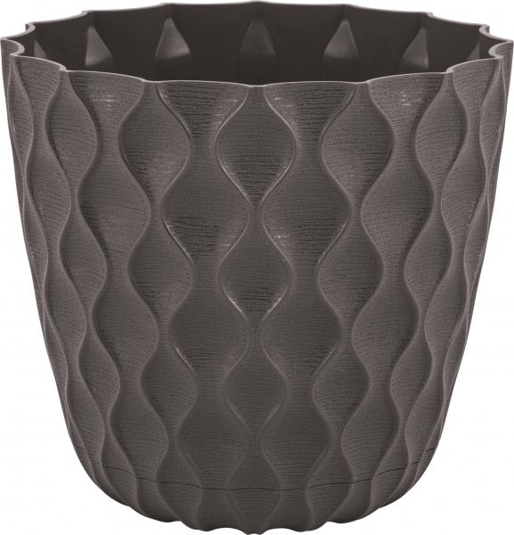 Горшок для цветов InGreen Wave с дрен. сеткой и съемным поддоном 2,5л, D175мм, горьк.шок