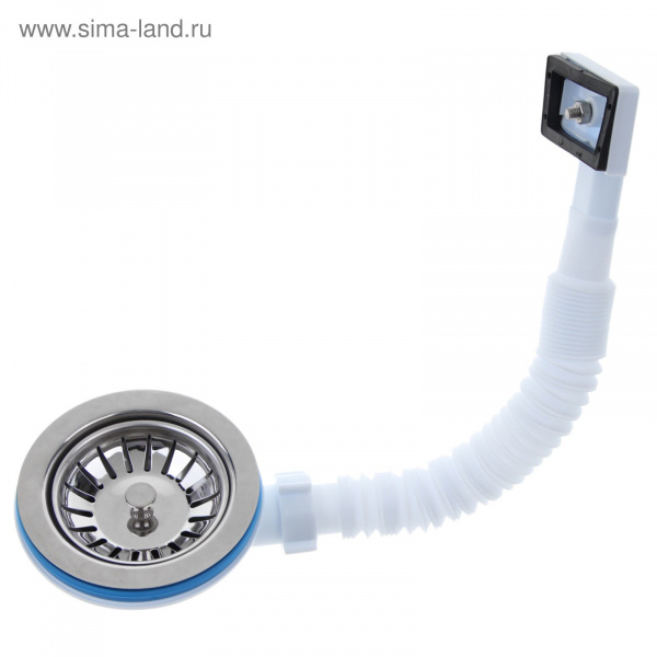 Выпуск д/кухни 3 1/2" с гофр. прямоуг.переливом (N305S)