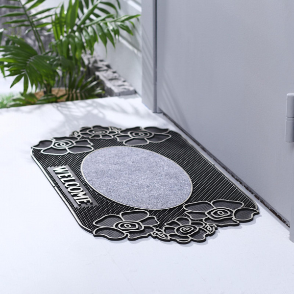 Коврик придверный "Welcome цветы" 48*78см 	760372