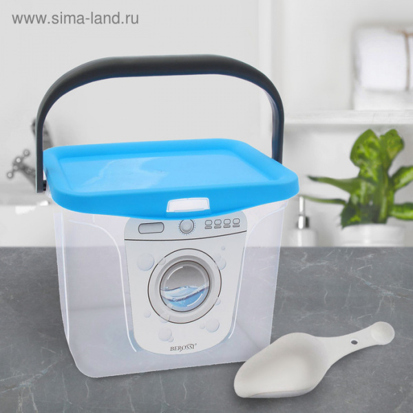 Контейнер для стирального порошка, 6 л, цвет голубая лагуна/2465832