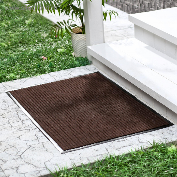 Коврик влаговпитывающий "Ребристый"  90x150 см, коричневый 35-072