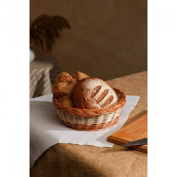 Хлебница плетёная, круглая D=27см H=9см 6913845