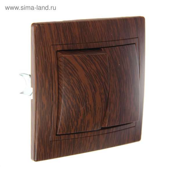 Выключатель TDM "Таймыр", 10 А, 2 клавиши, "ЭКО", цвет бук скрытый монтаж