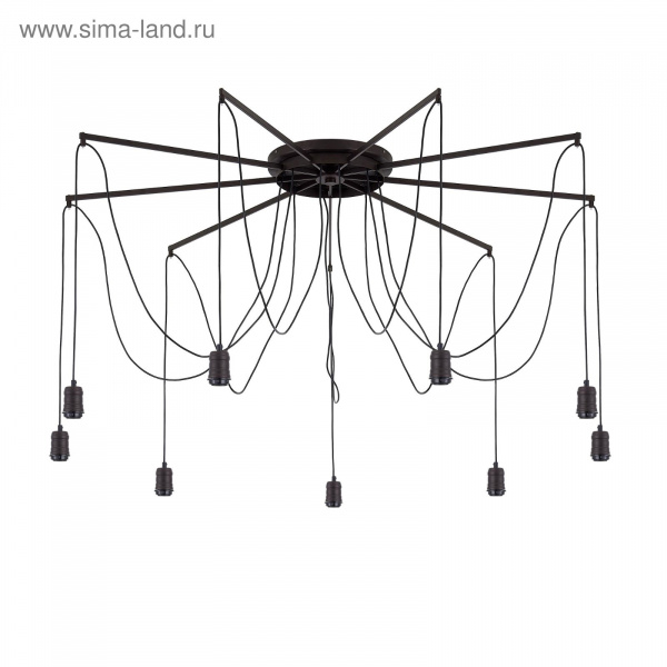 Люстра "Эдисон" 9x75Вт Е27 коричневый 76x36x10,5см/3717360