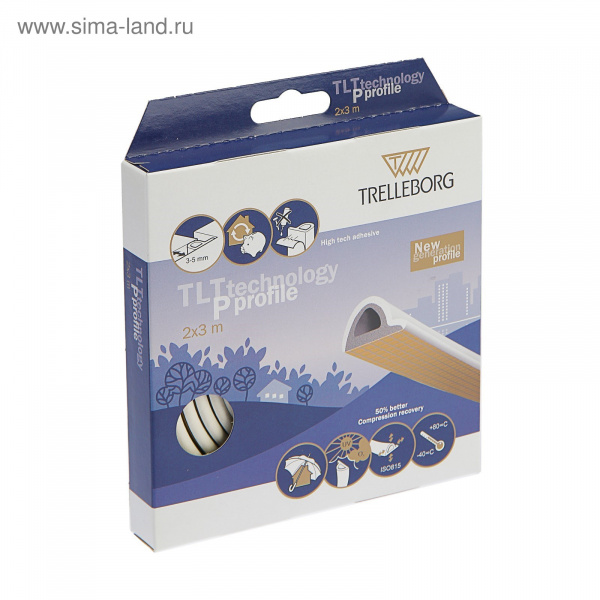 Уплотнитель для окон, профиль P, на клейкой основе, белый, в упаковке 6 м/2921306