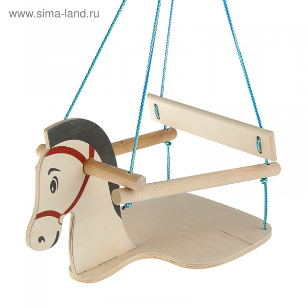 Качели детские подвесные "Конь", деревянные, сиденье 30×30см/3291971