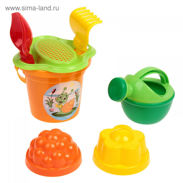 Набор №238 (ведро,совок,грабельки,2 формочки,лейка) 529596