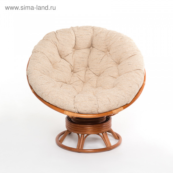 Кресло-качалка "PAPASAN", цвет коньячный, в наборе подушка белого цвета, 23/01В   3625138