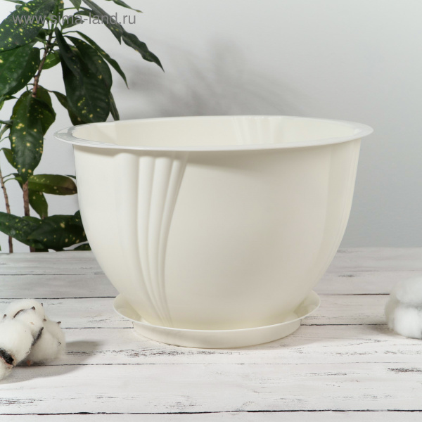 Кашпо Diana 5л с поддоном (слоновая кость)   2305363