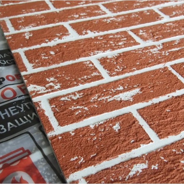 Плита «ОгнеупорOff» Декор (Кирпич) Красный 1200х600х10 мм