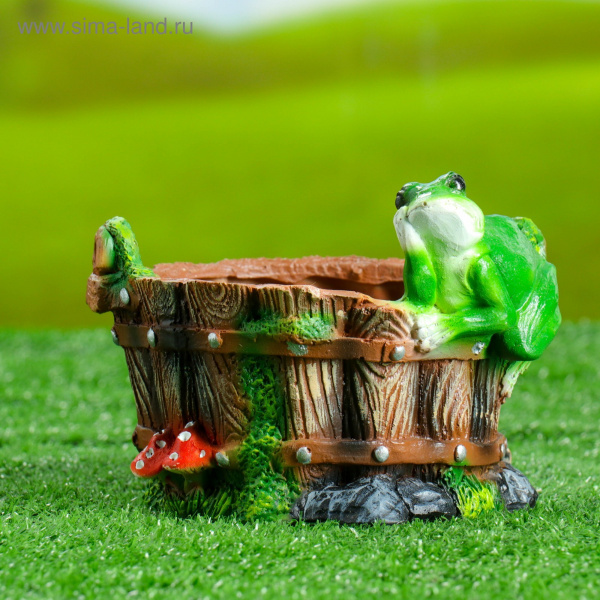 Кашпо "Корыто с лягушкой" Н-15см, D-19см 1134645