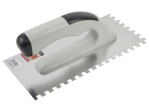 Гладилка нержавеющая сталь 130х270мм зуб 8х8мм с двухкомпонентной ручкой STARTUL PROFI (ST1051-28)