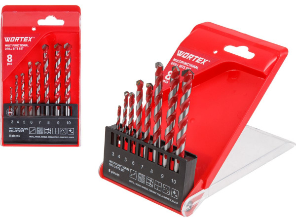 Набор сверл универсальных 8 шт. WORTEX/1335679