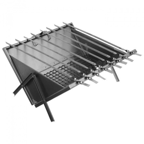 Мангал-дипломат 44 х 28,5 х 2,5 см, 8 шампуров, сталь толщиной 1 мм /5137757
