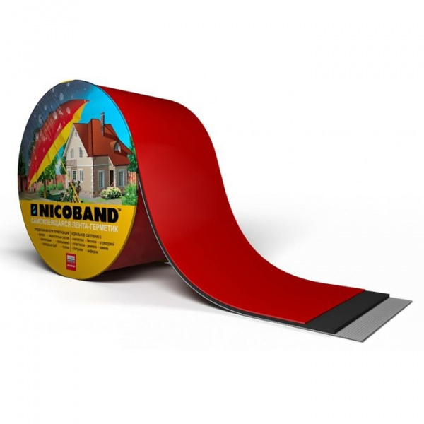 Самоклеящаяся герметизирующая лента Никобенд, красная, 0,1х3м /1435638
