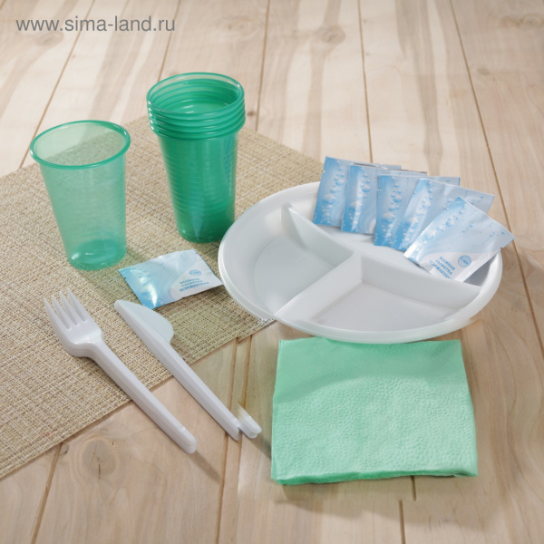 Посуда одноразовая "Праздник" 6 персон