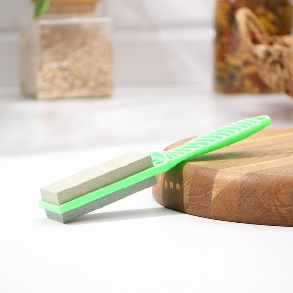 Точилка для металлических ножей с ручкой Доляна, 21,5×4 см, цвет МИКС/1523979