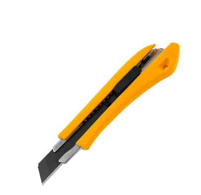 Нож, 18 мм, сменное лезвие, SK4, метал. направляющая, нажимной фиксатор Denzel /78942