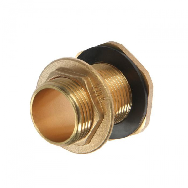 Штуцер TIM SDF044, 1", для емкостей, с контргайкой, латунь/7372642