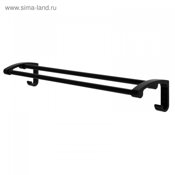 Держатель для полотенца двойной 60см, черный   2872739