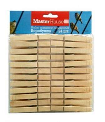 Прищепки бельевые, деревянные ""Воробушки"" 24шт/уп, цена за уп, арт.60306