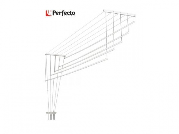Сушилка для белья потолочная алюминиевая телескоп. 1,2-2,0 м, 5 стержней, белая, PERFECTO LINEA 