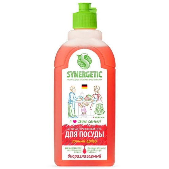 Средство для мытья посуды SYNERGETIC АРБУЗ, биоразлагаемое, 500 мл
