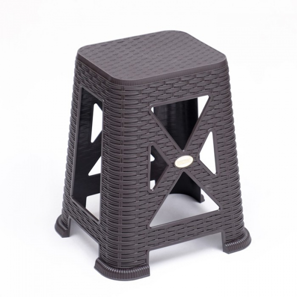 Табурет садовый "Ротанг" 35 х 37,5 х 45,5 см, темно-коричневый /7712033