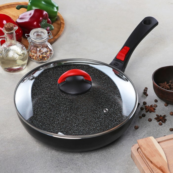 Сковорода d=26см "Forte" со съёмной ручкой, стеклянная крышка 1099665