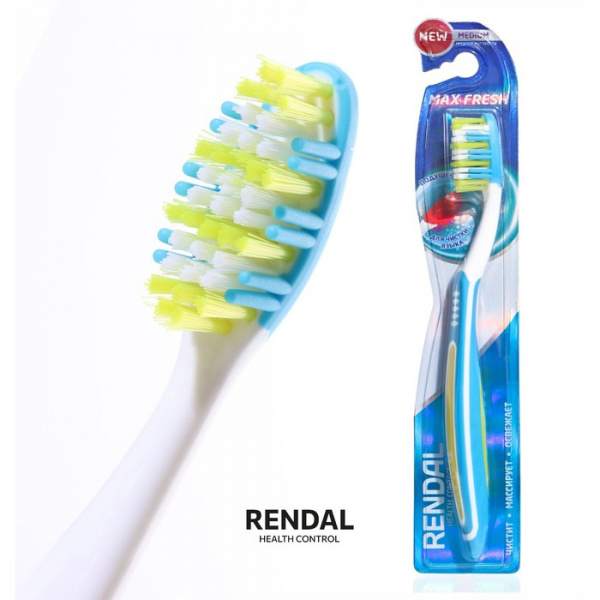 Зубная щётка Rendall 3 effect, средней жесткости, микс, 1 шт. /3417055