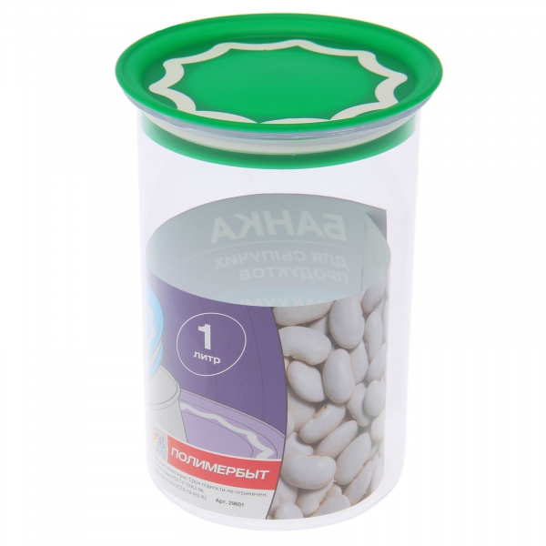 Банка с ваккумной крышкой для сыпучих 1л микс 1232375