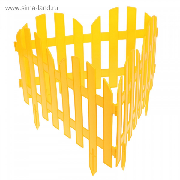 Ограждение декоративное, 28 х 300 см, 7 секций, пластик, жёлтый  2137982
