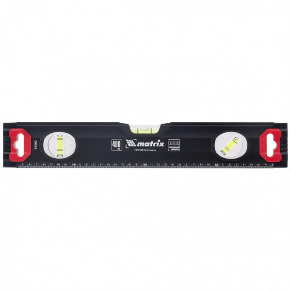 Уровень усиленный, фрезерованный, 3 глазка, 400 мм/34360