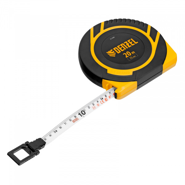 Рулетка геодезическая 30 м х 15 мм, закрытый корпус, фиберглассовая лента Denzel/31291