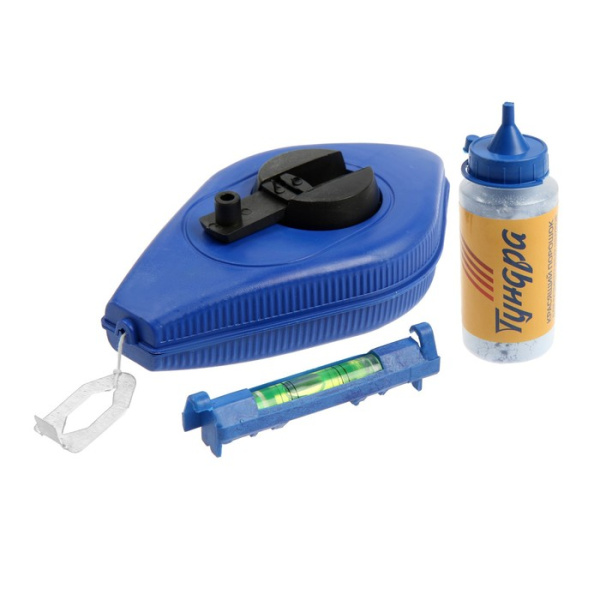 Набор разметочный ТУНДРА, шнур малярный 30 м, порошок 110 г, синий/9334721