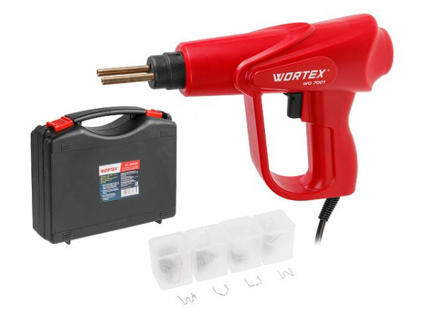 Пистолет для пайки пластика WORTEX WG 7001 в чем. (70 Вт, 300 С, 500 г, ремонт всех видов пластика) 